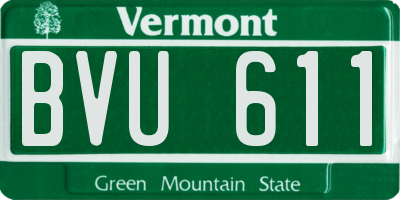 VT license plate BVU611