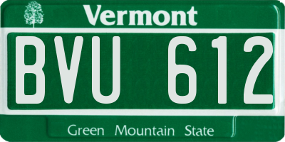 VT license plate BVU612