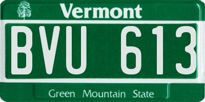 VT license plate BVU613