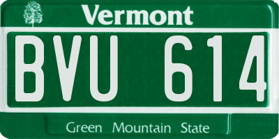 VT license plate BVU614