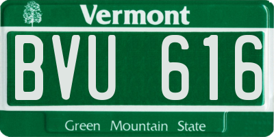 VT license plate BVU616