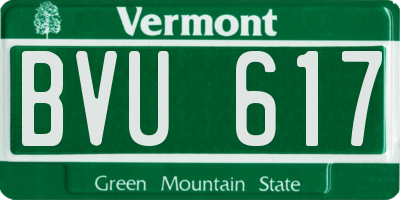 VT license plate BVU617