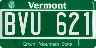 VT license plate BVU621