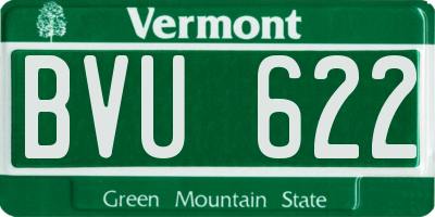 VT license plate BVU622