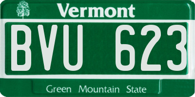 VT license plate BVU623
