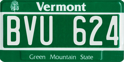 VT license plate BVU624