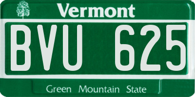 VT license plate BVU625