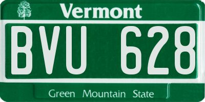 VT license plate BVU628