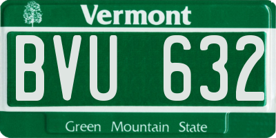 VT license plate BVU632