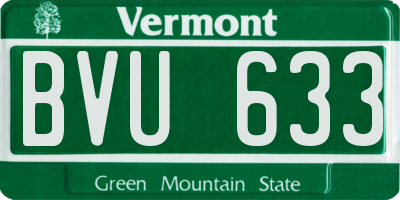 VT license plate BVU633