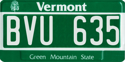 VT license plate BVU635