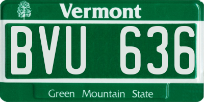 VT license plate BVU636