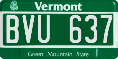 VT license plate BVU637