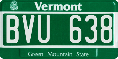 VT license plate BVU638