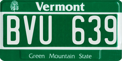 VT license plate BVU639