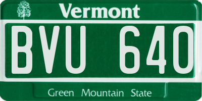 VT license plate BVU640
