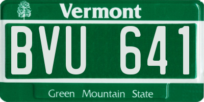 VT license plate BVU641