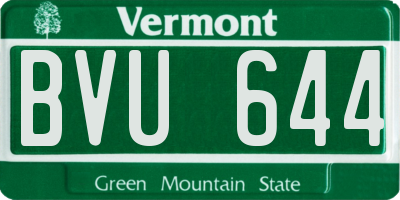VT license plate BVU644
