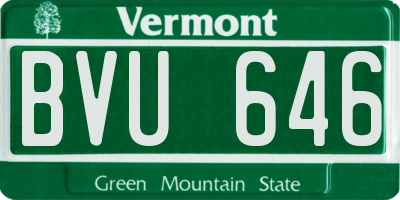 VT license plate BVU646