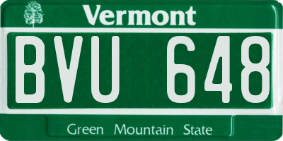 VT license plate BVU648