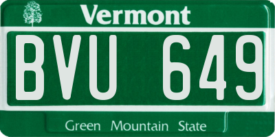 VT license plate BVU649