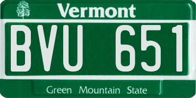 VT license plate BVU651