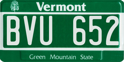 VT license plate BVU652