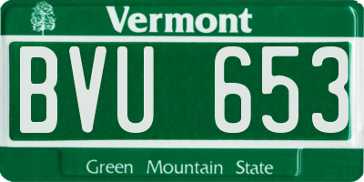 VT license plate BVU653