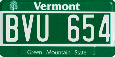 VT license plate BVU654