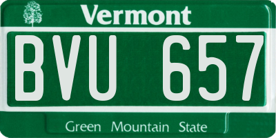 VT license plate BVU657
