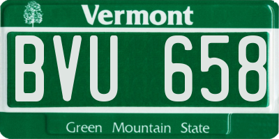 VT license plate BVU658