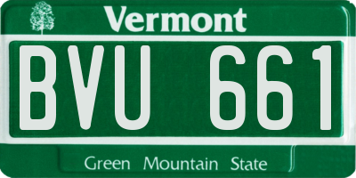 VT license plate BVU661