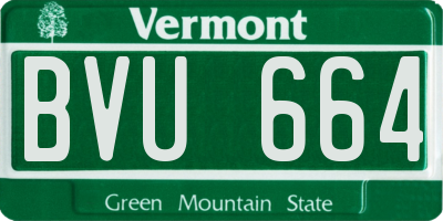 VT license plate BVU664