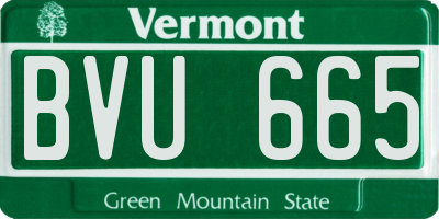 VT license plate BVU665