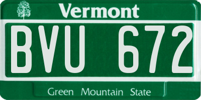 VT license plate BVU672