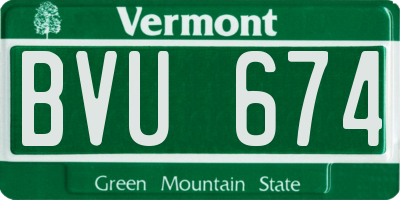 VT license plate BVU674