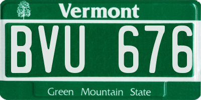 VT license plate BVU676