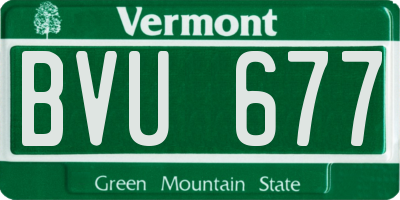 VT license plate BVU677