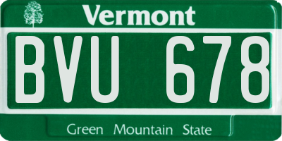 VT license plate BVU678