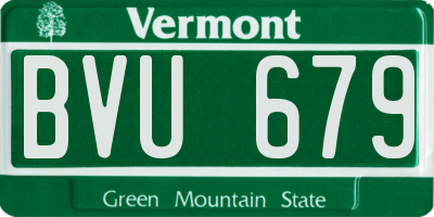 VT license plate BVU679