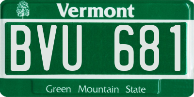 VT license plate BVU681