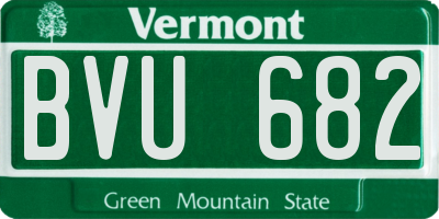 VT license plate BVU682