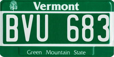 VT license plate BVU683