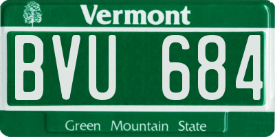 VT license plate BVU684