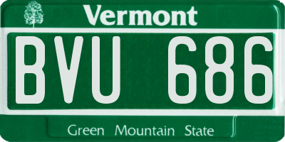 VT license plate BVU686