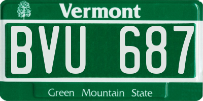 VT license plate BVU687