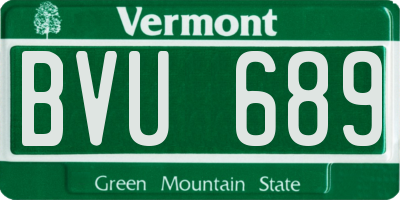 VT license plate BVU689