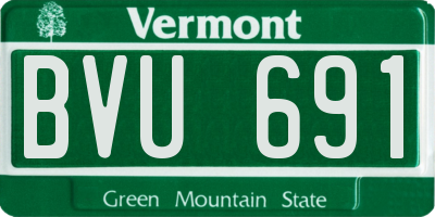 VT license plate BVU691