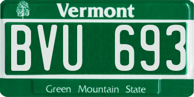VT license plate BVU693