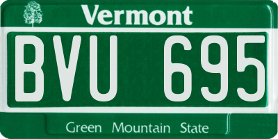 VT license plate BVU695
